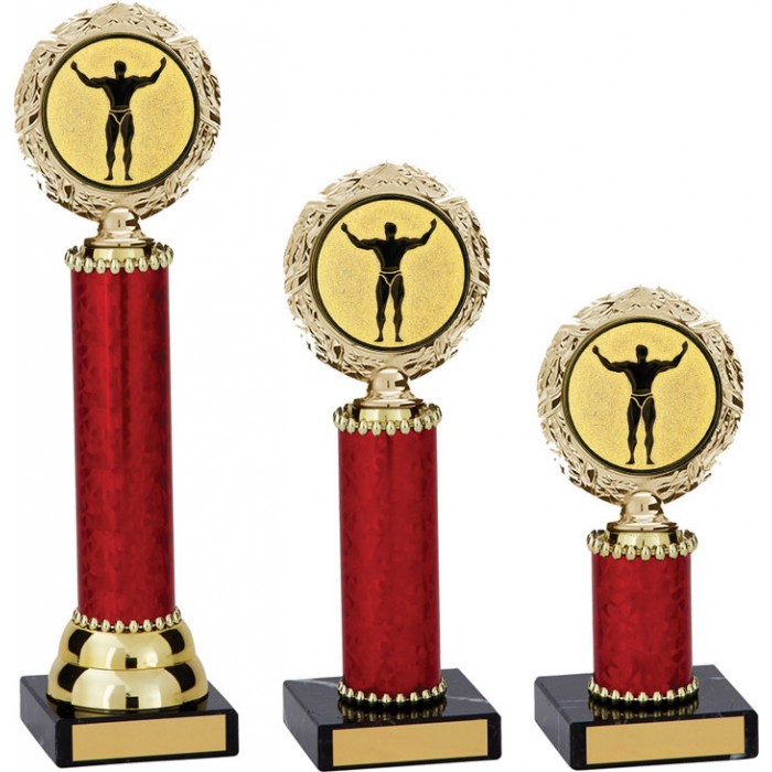 WREATH METAL  BODYBUILDING TROPHY  - AVAILABLE IN 3 SIZES 